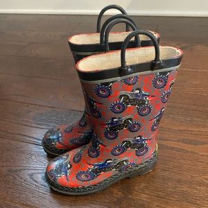 Boys monster truck rain boots, size 11